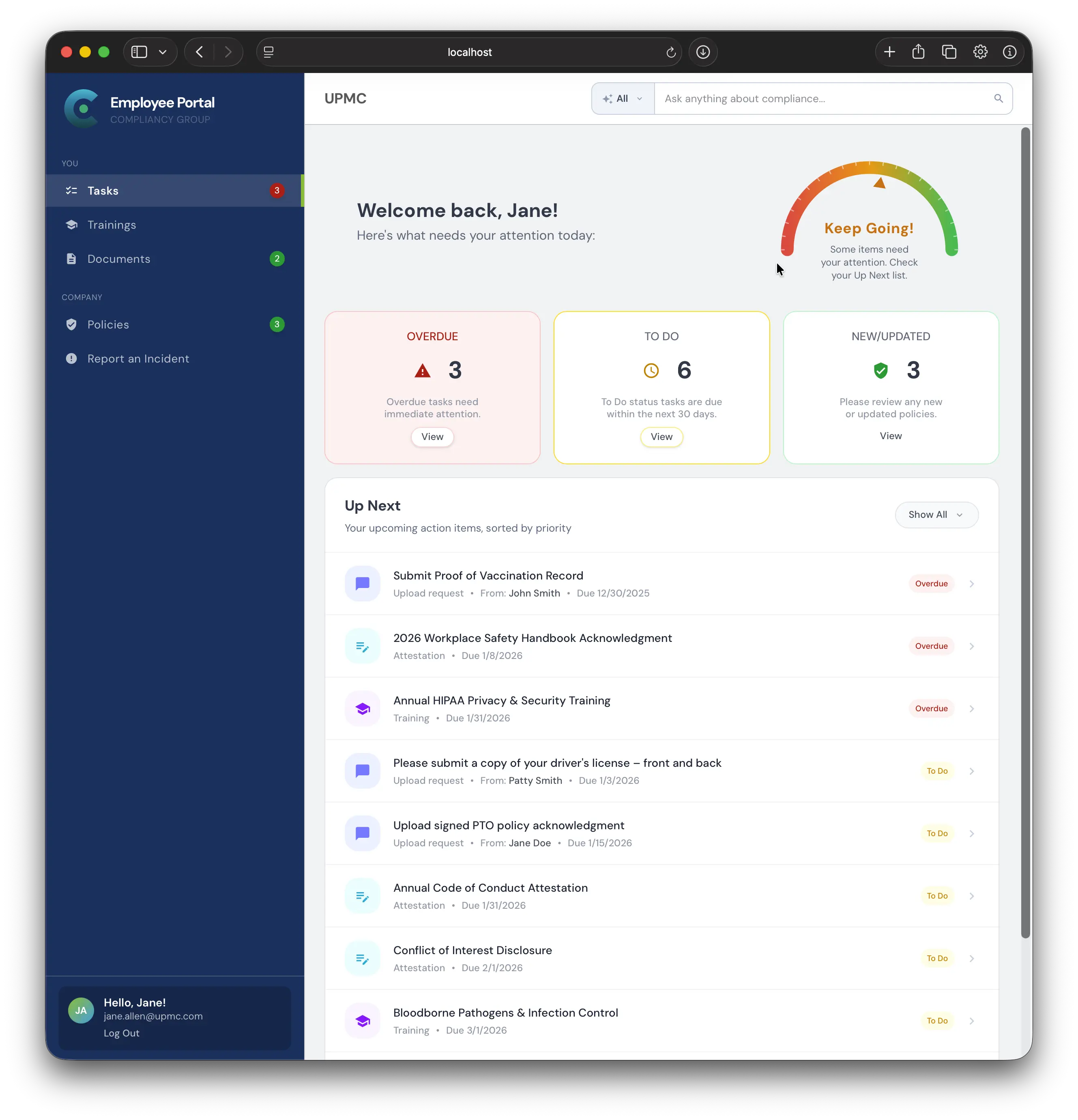Employee Portal Mockup