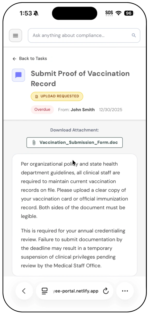 Employee Portal Mockup